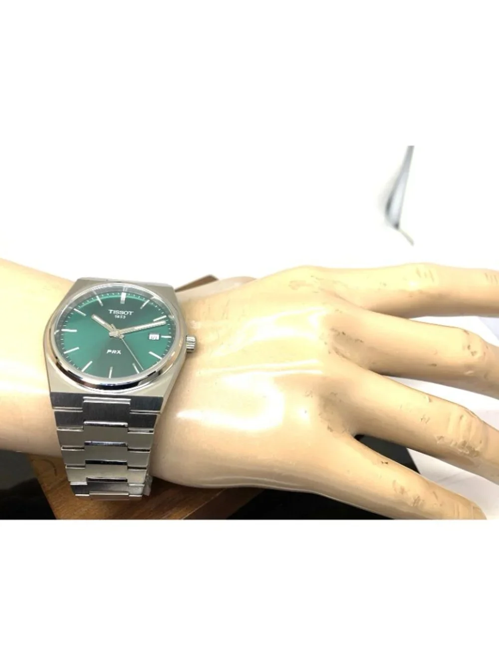 Tissot PRX Men's Watch Swiss Quartz Green Dial Silver Steel 40mm T1374101109100